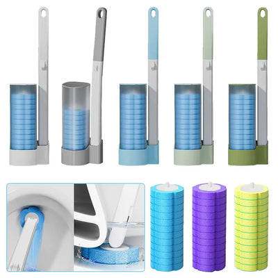 Disposable toilet brush with refills